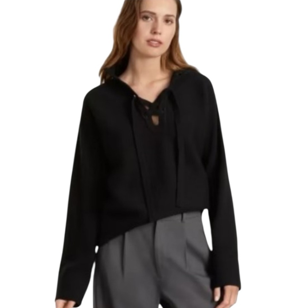 EVERLANE The Lace-Up Smock Sweater Merino Wool Organic Cotton size XXS